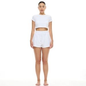 ✨MYRASWIM✨Valeri White Terrycloth Shorts